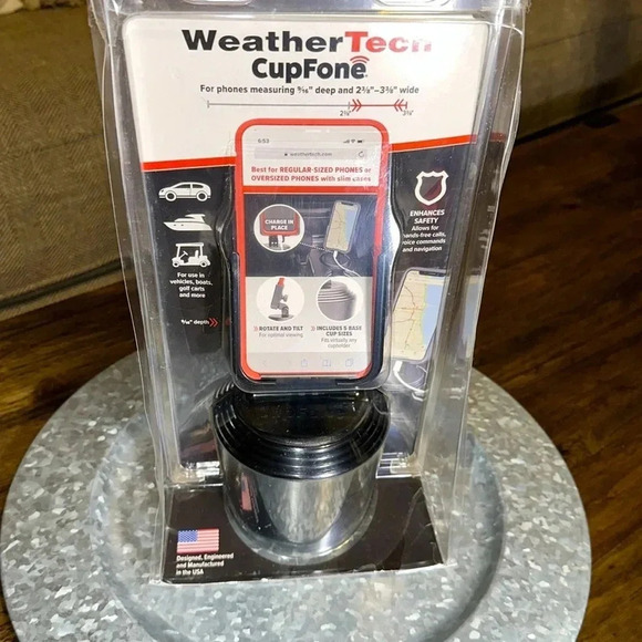 NWT WeatherTech CupFone Black Car Cell Phone Holder - Picture 1 of 7